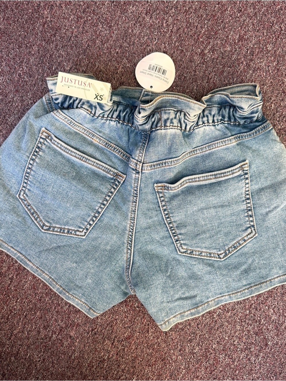 Size XS / 0 NWT Palm & Sage High Waisted Elastic Denim Shorts RT $58